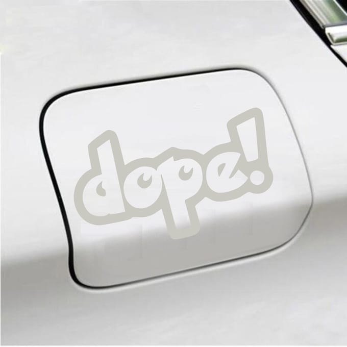 Bumpersticker - Dope! - 10 X 17 - Zilver