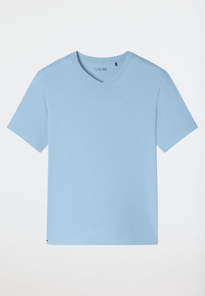 Shirt met korte mouwen en v-hals, pacific blue - Mix+ Relax 48