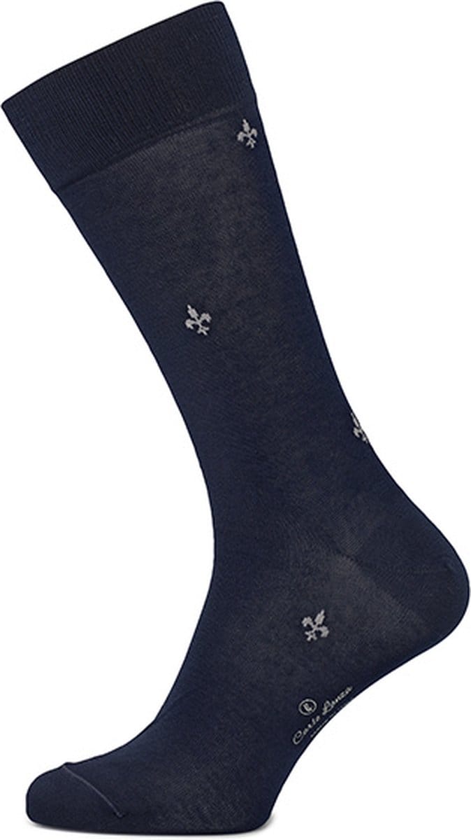 Carlo Lanza - Herensokken Fleur de Lis navy