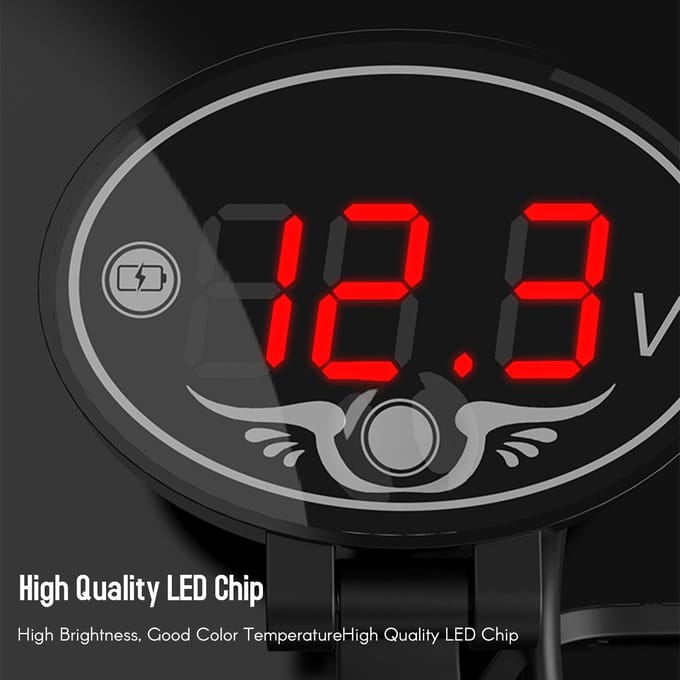 12V motorfiets voltmeter multifunctionele waterdichte timer met LED digitaal displaypaneel zwart