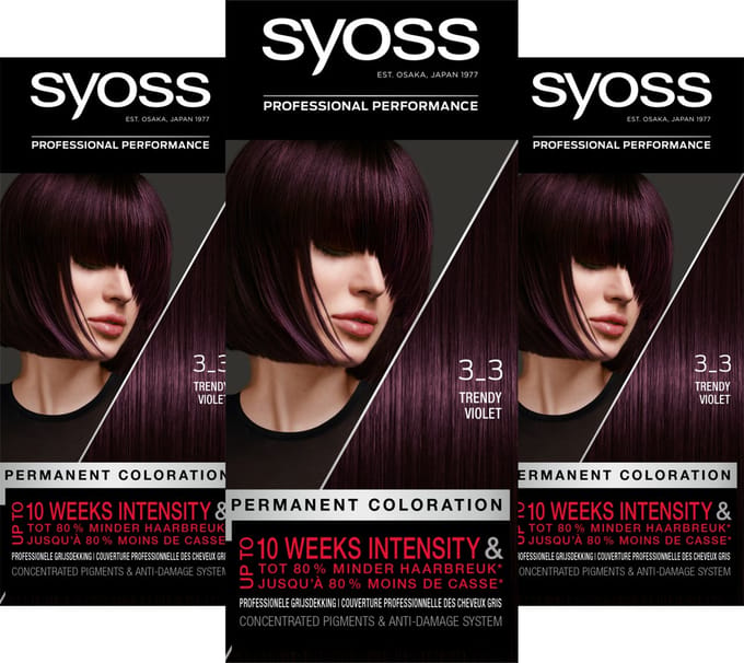 Syoss - Haarverf - 3_3 - Trendy Violet - 115ml x 3
