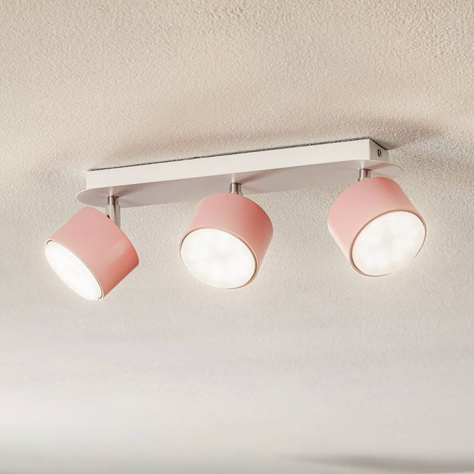 Eko-Light Plafondspot Cloudy 3-lamps roze