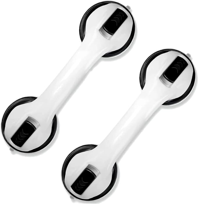 Handgrepen met zuignap - Badkamer hulpmiddelen - Extra stabiliteit - Snelle installatie - 30 cm - Zwart