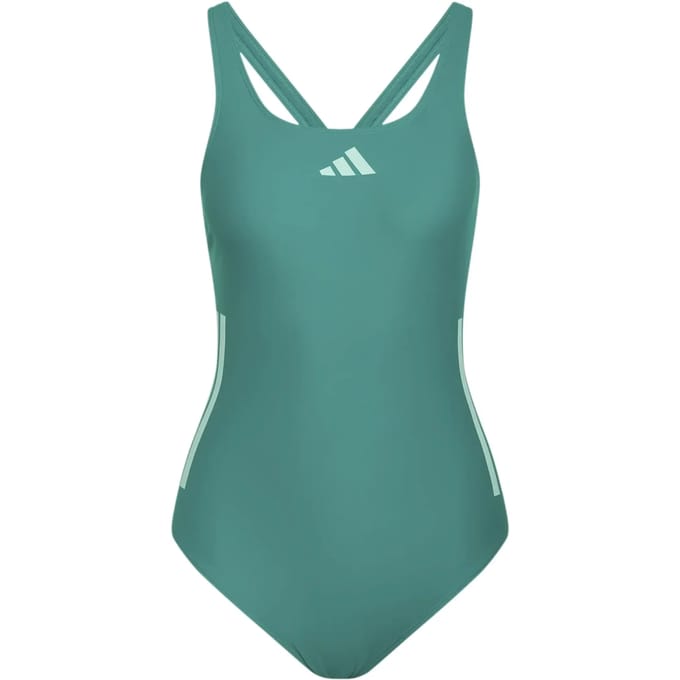 Dames 1 delige badpak met open rug adidas 3-Stripes