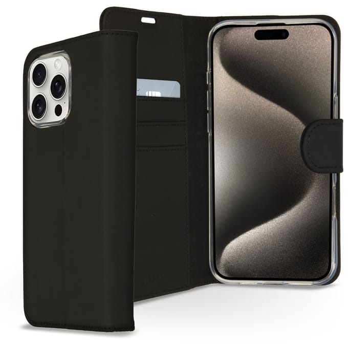 Accezz Hoesje - Geschikt voor Apple iPhone 16 Pro - Wallet Softcase Bookcase - Zwart