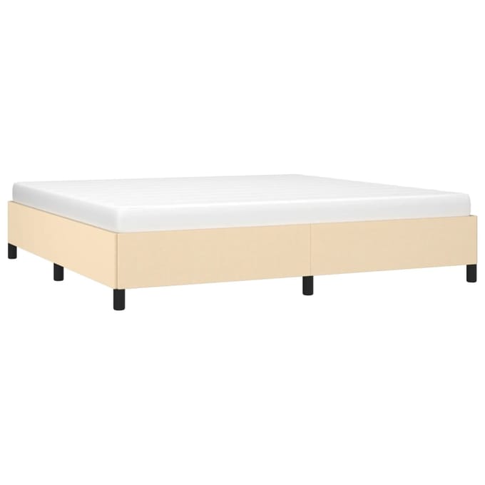 vidaXL - Bedframe - zonder - matras - stof - crèmekleurig - 200x200 - cm