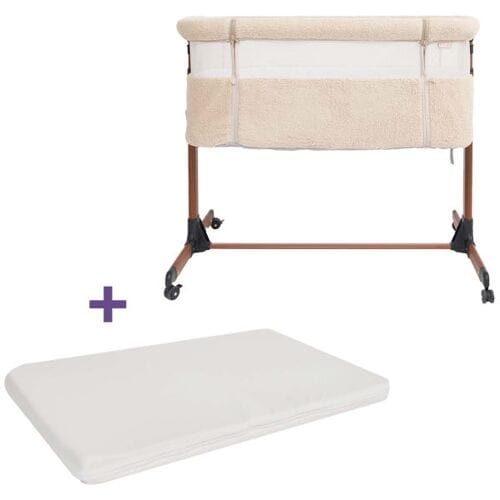 Teddy Co-sleeper Bella sandbrown & Prénatal Essential Co-sleeper matras unisex