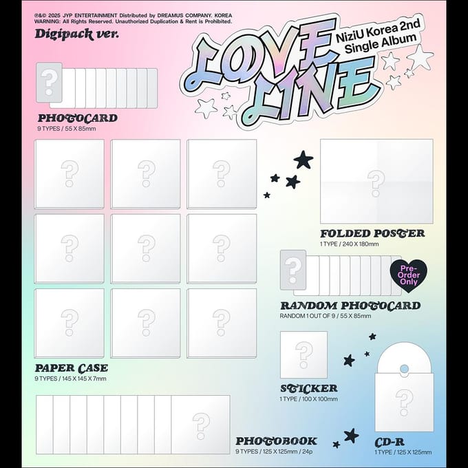 NiziU - LOVE LINE Digipack ver. / Koreaans 2e Single Album RANDOM 3EA