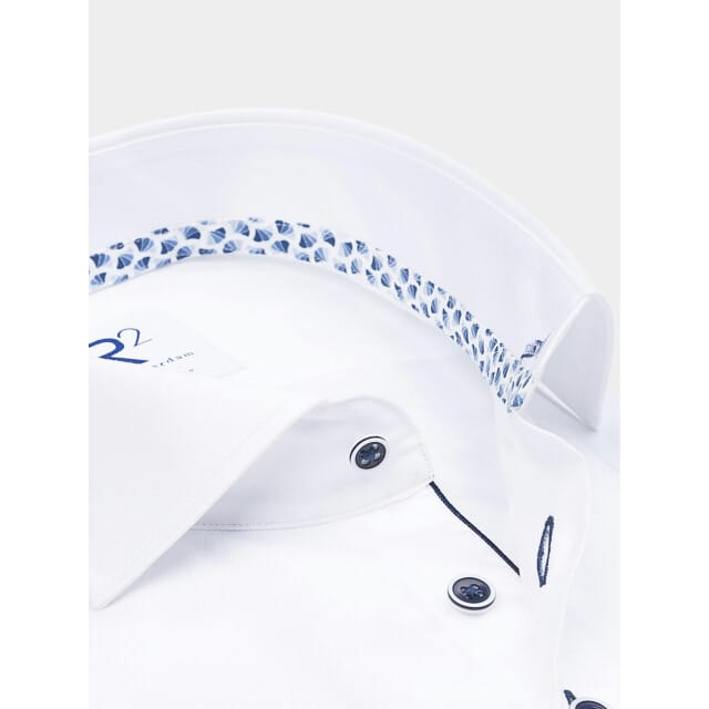 R2 Overhemd Twill Wit - Maat 38 - Heren - Overhemden Formeel