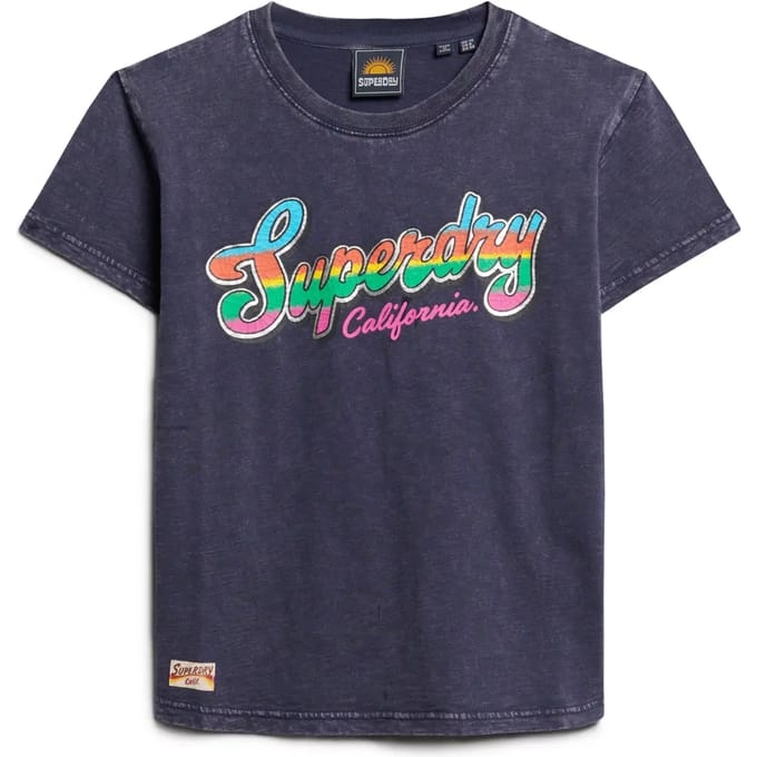 Superdry - Cali sticker T-shirt met aansluitende pasvorm - Dames - T-shirts