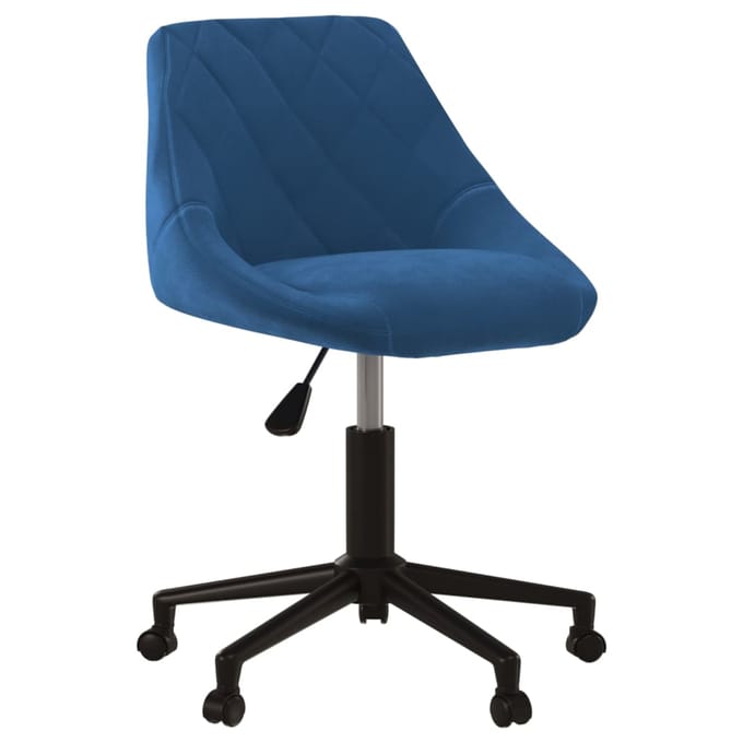 vidaXL - Eetkamerstoel - draaibaar - fluweel - blauw