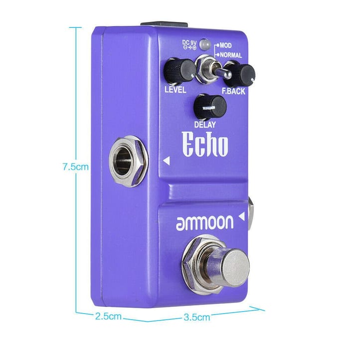 Nano Series Delay Gitaar Effect Pedaal True Bypass Aluminiumlegering Body blue