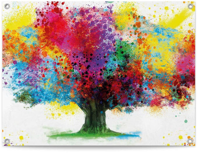 Tuinposter Kleurrijke boom - 60 x 80 - Canvas - REINDERS