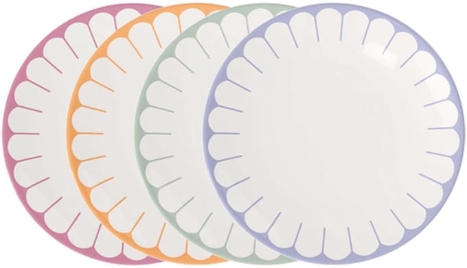 Frühstücksteller Fleur Couleur ø 21,2 cm Set van 4
