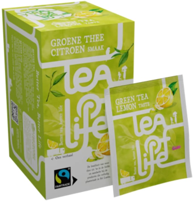 Tea of Life - Green Tea Lemon - 100 x 1.5 gram - Omdoos 6x
