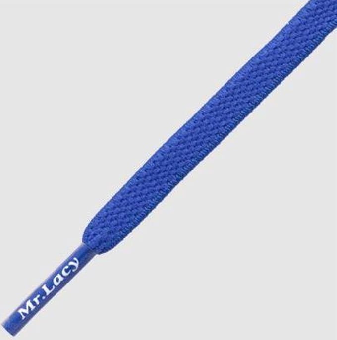 Mr. Lacy - Schoenveter - Flexies - Plat - Blauw - Elastische veters - Lengte 90 cm