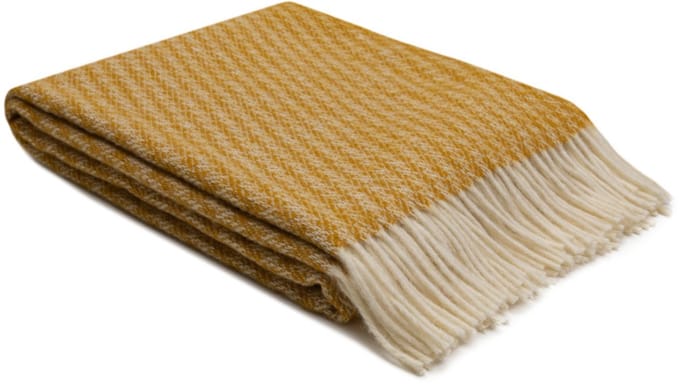 WOOOL Plaid - Kuusi (Okergeel) - 140x200cm - 100% Wol