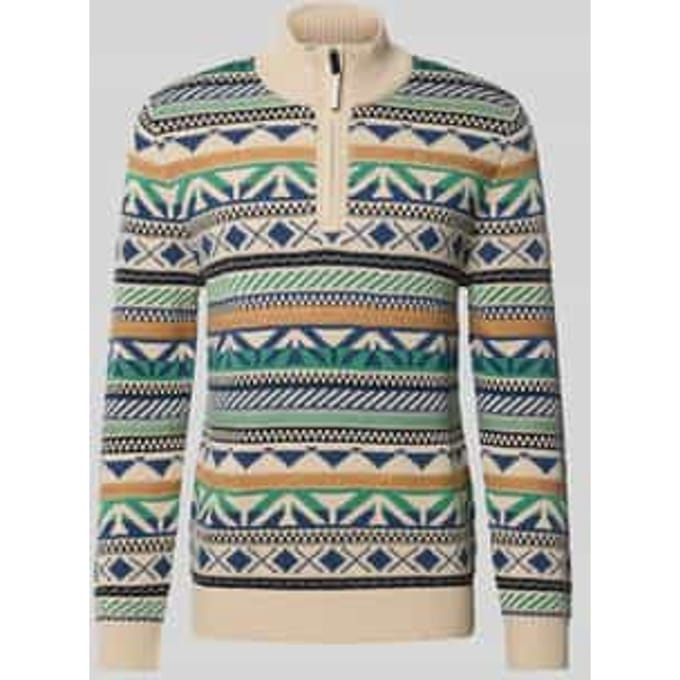 Gebreide pullover met opstaande kraag