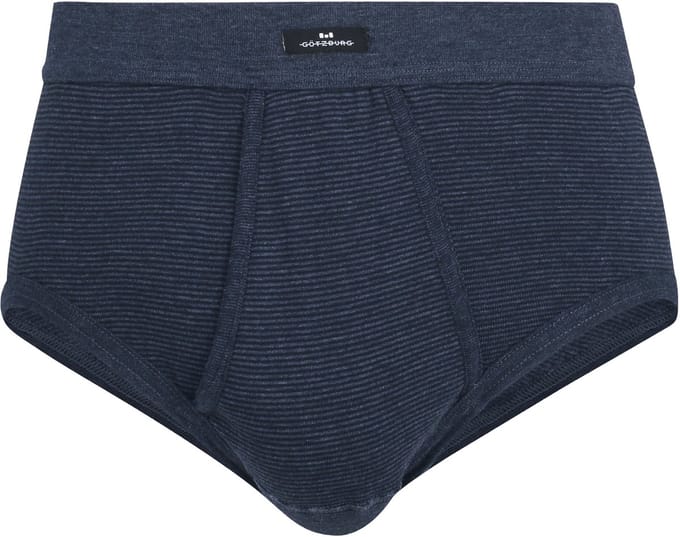 Gotzburg heren slip met gulp (1-pack) - middenblauw gestreept