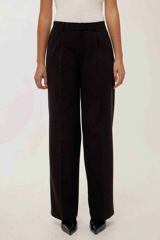 Plissé Rechthoekige Pantalon