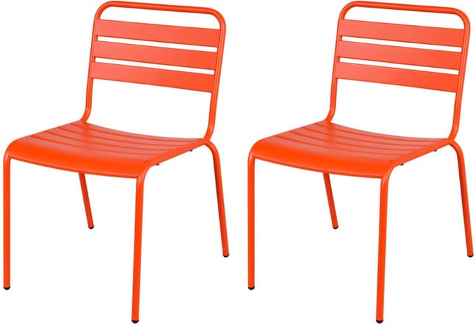 MaximaVida metalen tuinstoel Max oranje - doos per 2 stuks