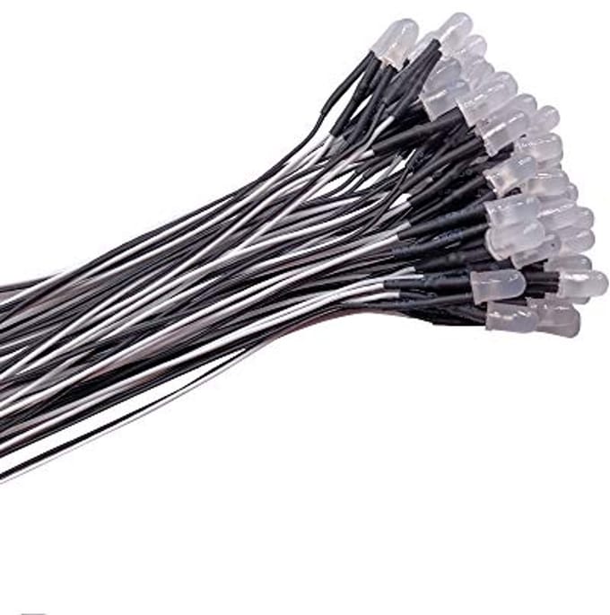 50 Stuks 5mm LED Diodes met Diffuus Gekleurde Lens - Ultraheldere Voorbedrade 12V Licht
