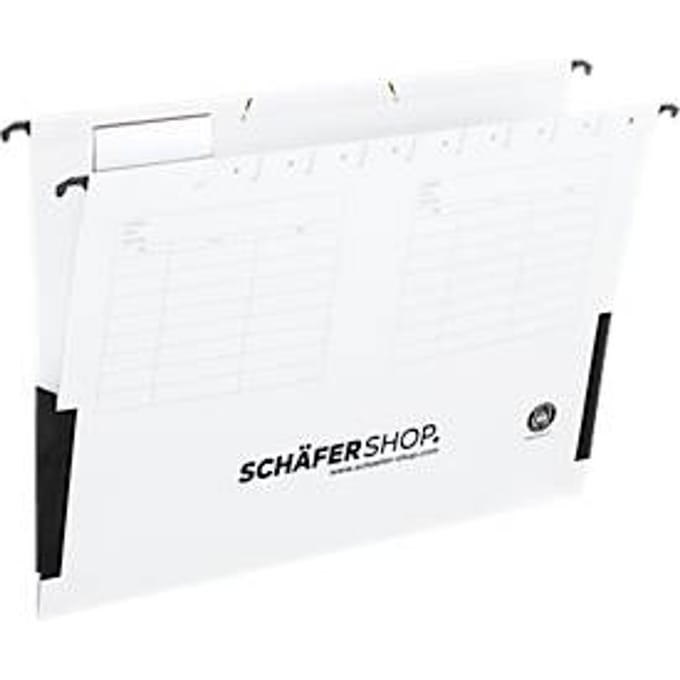 Schäfer Shop Select  hangmappen, voor formaten tot A4, met soufflets aan de zijkant, wit