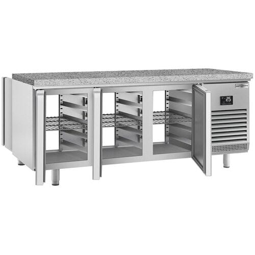 GGM Gastro Bakkerij koelwerkbank PREMIUM PLUS - 2185x800mm - 610 liter - met 6 deuren - doorgeefmodel - granieten werkblad