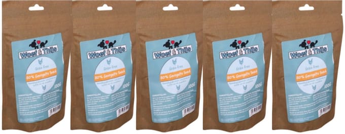 5x100gr Woef & Thijs Graanvrij honden beloningssnack gevogelte
