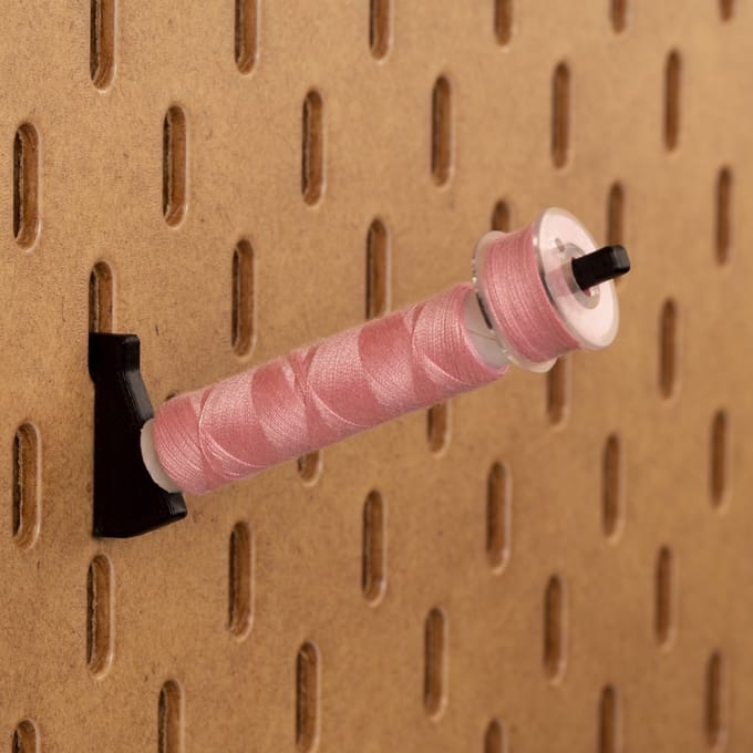 6-pack Spoelhouder 200m - Long - Zwart - Printboard - Past op Ikea Skadis pegboards