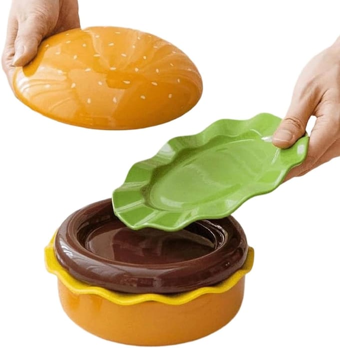 Hamburgerbord - Servies set - Leuk dineren - Stapelbaar ontwerp - Niet gespecificeerd - Meerdere kleuren