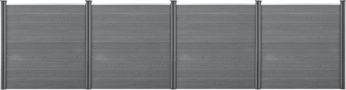 HKC Schuttingpaneel met 6 palen 183x705 cm grijs