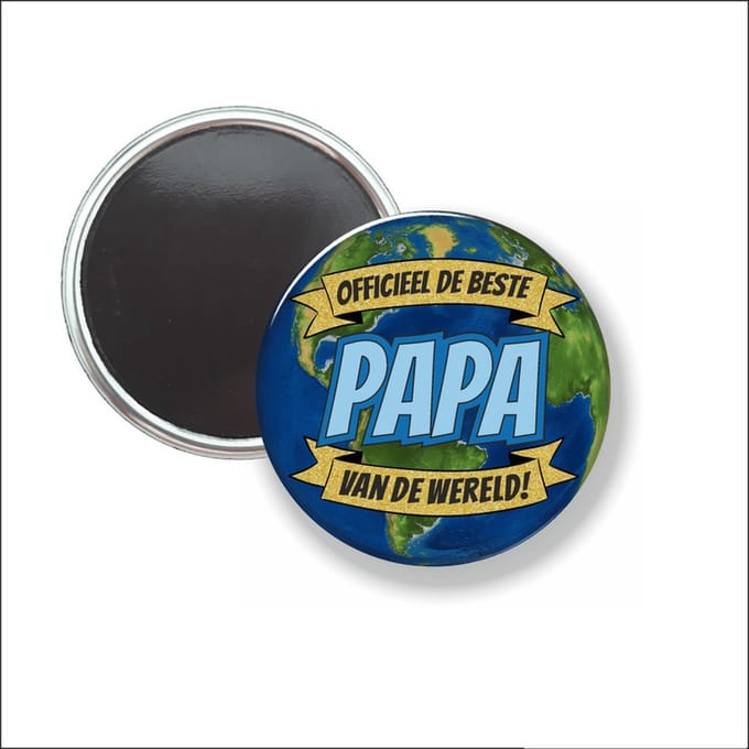 Button Met Magneet 58 MM - Officieel De Beste Papa Van De Wereld - NIET VOOR KLEDING