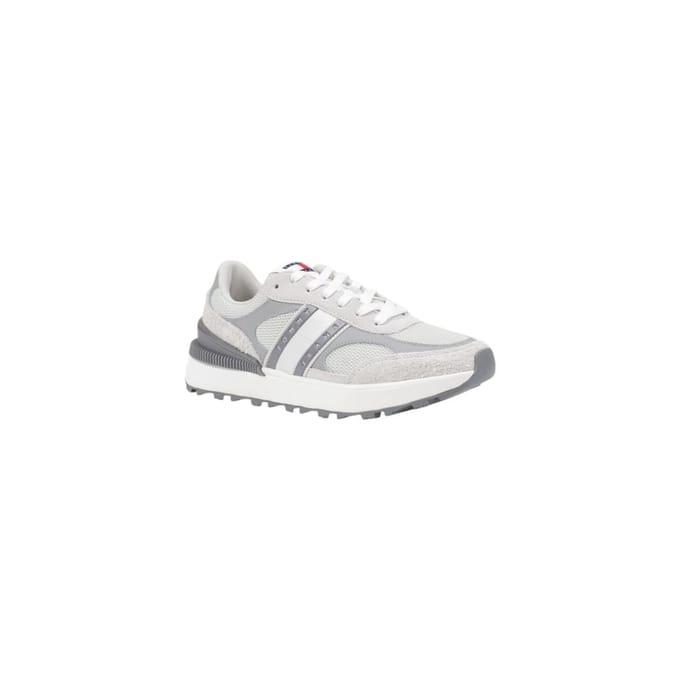 Tommy Hilfiger Jeans Grijze Suède Leren Sport Sneakers