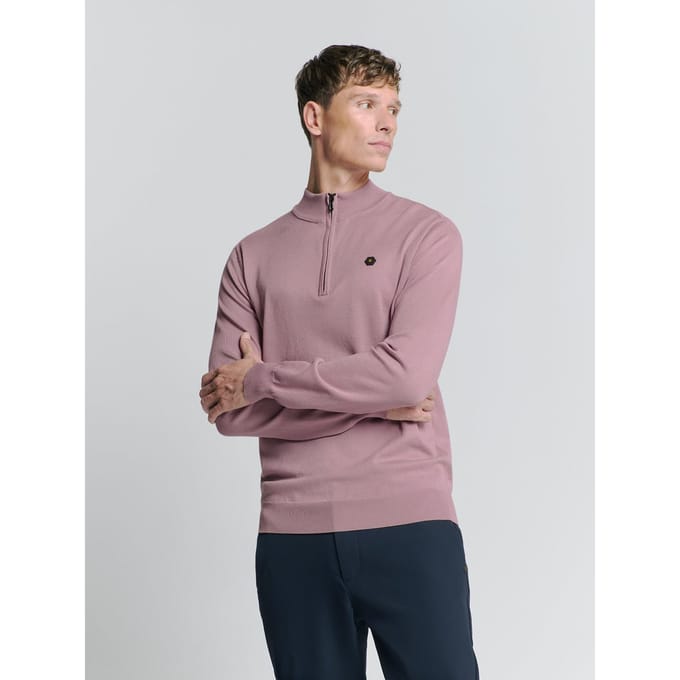 No Excess Pullover Half Zip Mauve Größe: XL | Turtlenecks Outlet | Herren | Violett