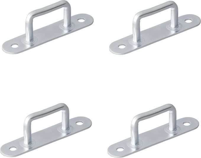 ProPlus Rechthoekige zeilringen - staal - 36 mm - 4 stuks - zilver