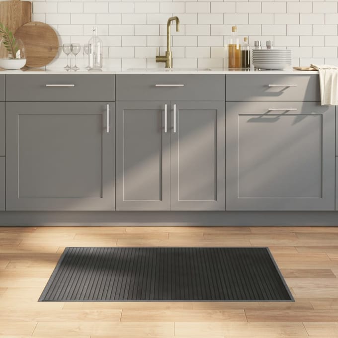 vidaXL - Vloerkleed - rechthoekig - 60x100 - cm - bamboe - grijs