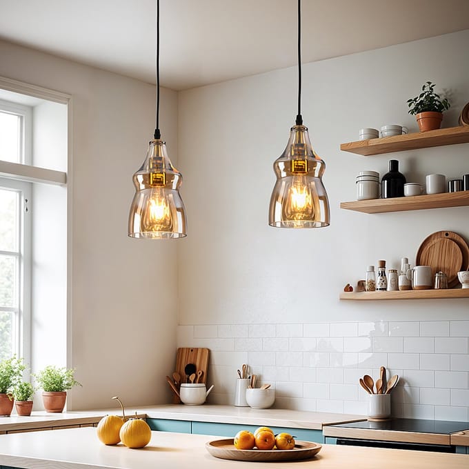 LumenXL - 1-lichts hanglamp Trinidad - amber glas - variant 2