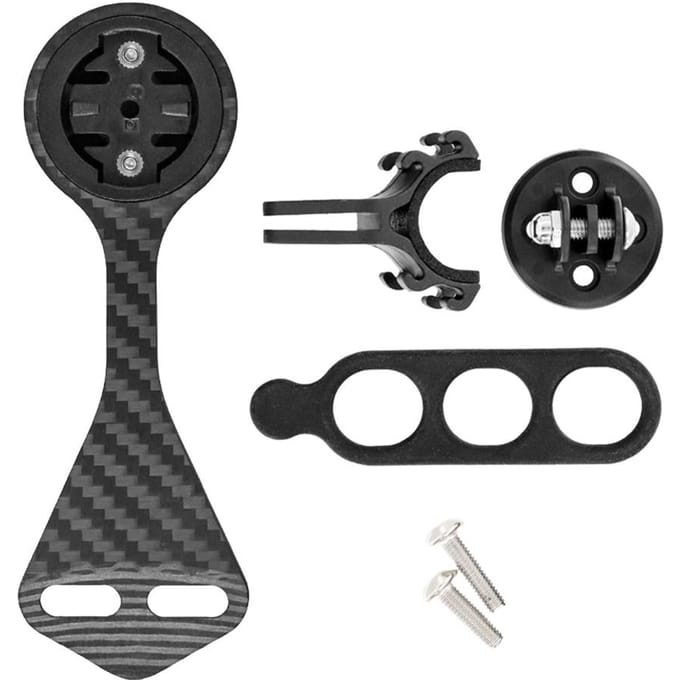 Fietscomputer Mount Out Front Mount Koolstofvezel Fiets Snelheidsmeter Beugel voor Mountainbike Road zwart
