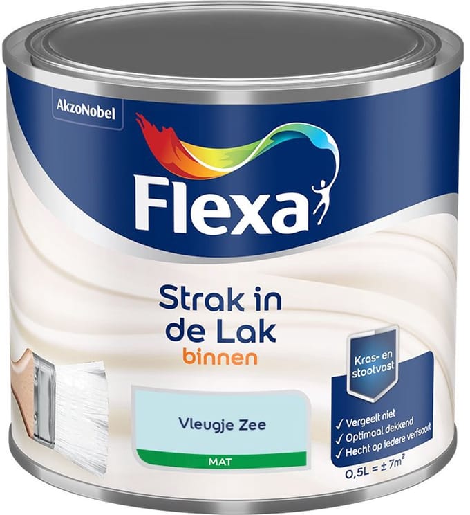 Flexa - Strak In De Lak Binnenlak Mat - Vleugje Zee - Mengverf - 500 Ml