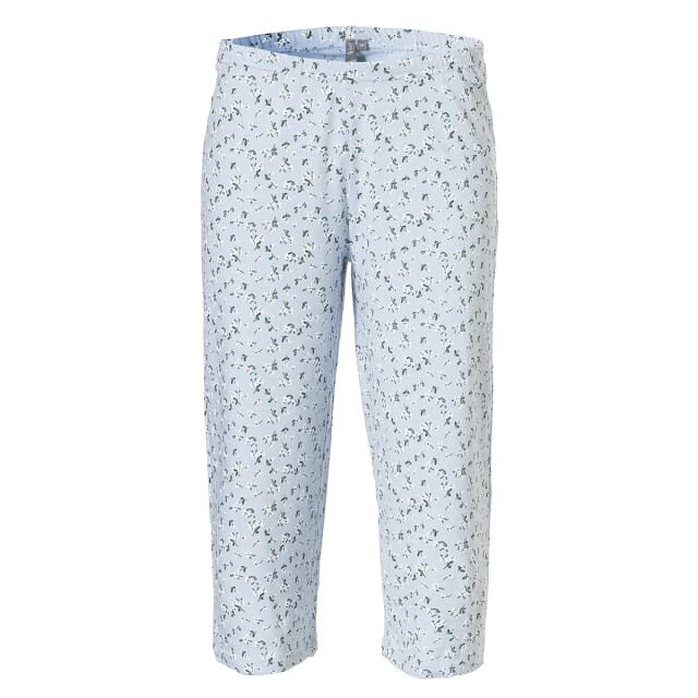 By Louise Dames Capri Korte Pyjama Set Wit / Blauw - Maat XXL