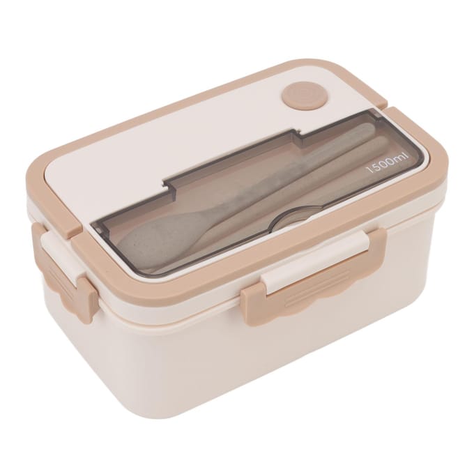 1500ml Lunchbox Hittebestendige Plastic Bento Box Draagbare Lunchcontainers met Stokjes Lepel