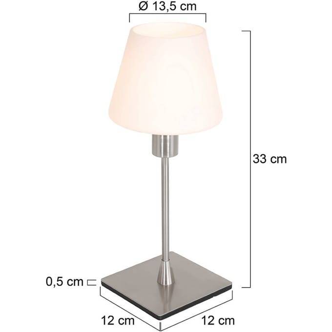 Tafellamp Ancilla 3100ST Staal E14 Fitting Modern Steinhauer - Dimbaar met Touchfunctie, 180 cm Snoer