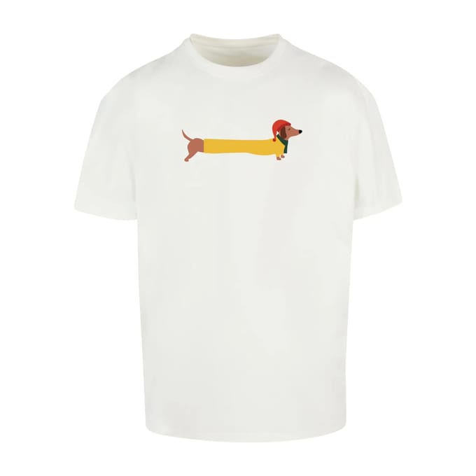 Merchcode - Christmas Dog Heren Tshirt - L - Wit