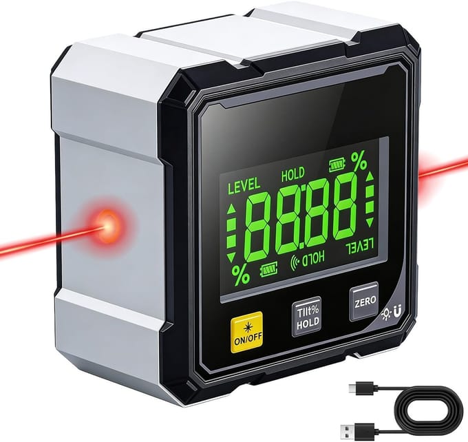 Dailygoods - Digitale Gradenboogmeter met Laserhellingsmeter en Magneetvoet