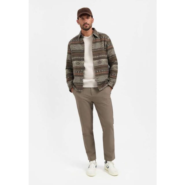 No Excess Overshirt Buttons Jacquard Taupe Größe: M | Casual hemden Outlet | Herren | Schwarz