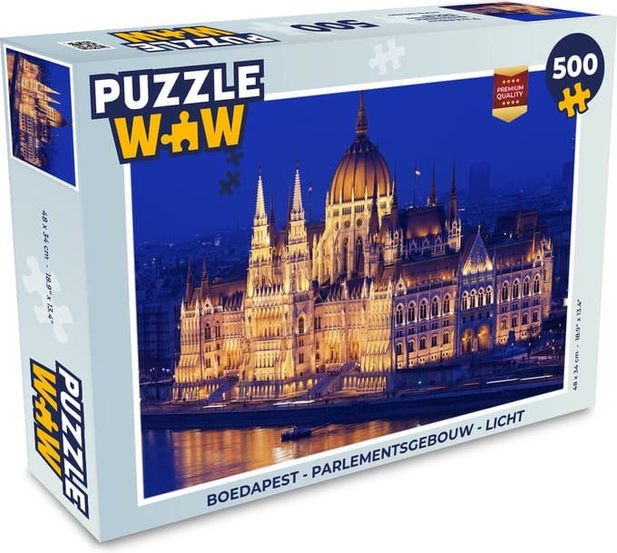 Puzzel Boedapest - Parlementsgebouw - Licht - Legpuzzel - Puzzel 500 stukjes