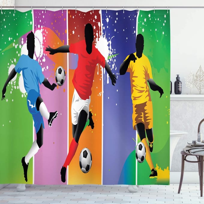 ABAKUHAUS Sport douchegordijn – 175x200 cm – waterafstotend
