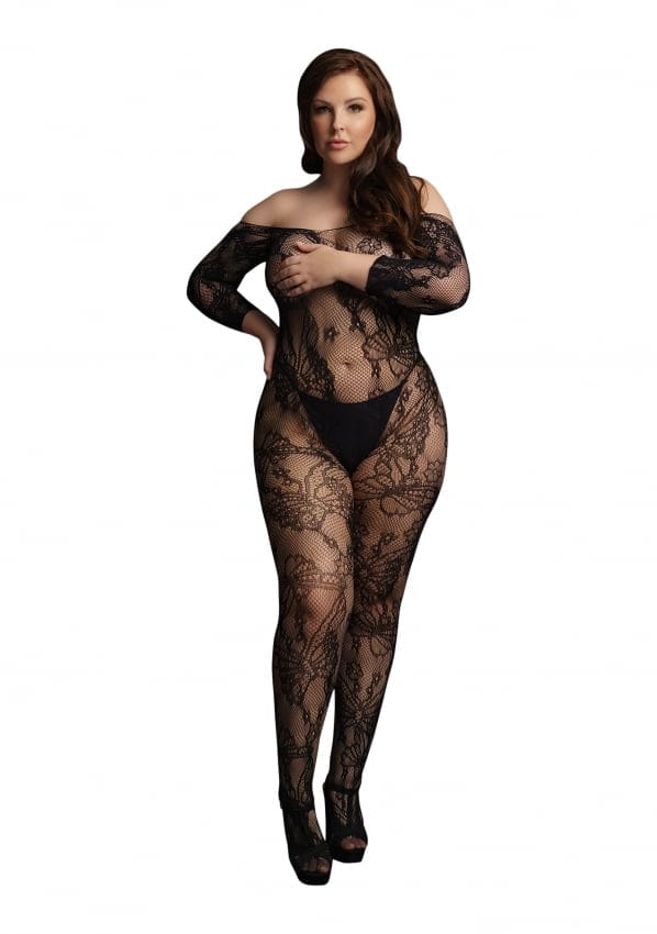 Le Desir - Bodystocking met kanten mouwen -  Plus Size