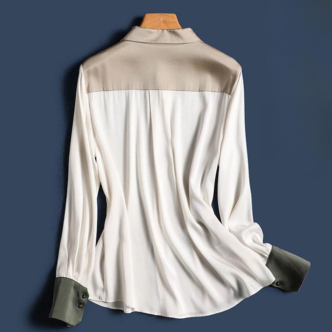 Damesblouse, Top van moerbeizijde 3XL white